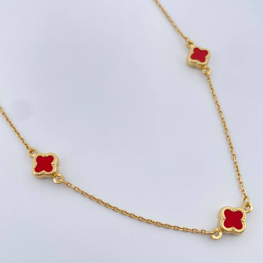 Cadena Trebol Aro Seguido 4.2gr / 18 in / 1.3mm Oro Amarillo +4 18K +