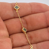 Pulso Trebol Aro Seguido 3.25gr / 7 1/2 in / 1mm Oro Amarillo +4 18K +