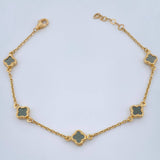 Pulso Trebol Aro Seguido 3.25gr / 7 1/2 in / 1mm Oro Amarillo +4 18K +