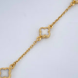 Pulso Trebol Aro Serguido 3.35gr / 7 1/4 in / 1mm Oro Amarillo +4 18K +