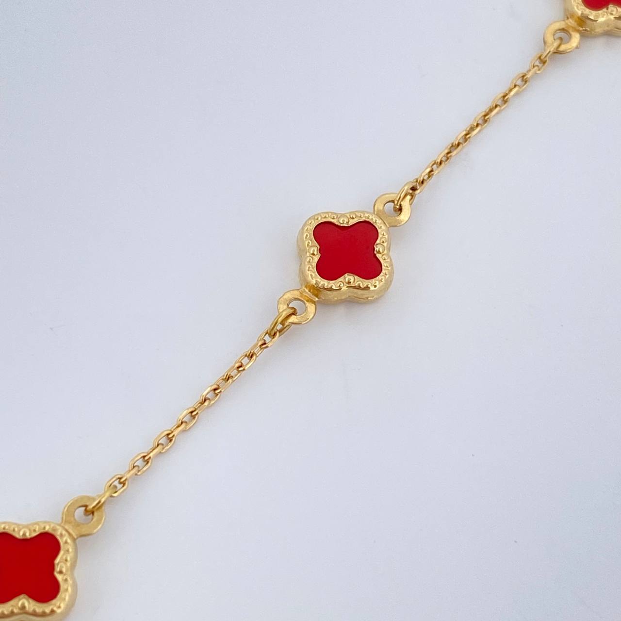 Pulso Trebol Aro Seguido 2.25gr / 17.8 in / 1mm Oro Amarillo +4 18K %