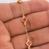 Pulso Trebol Aro Seguido 2.25gr / 17.8 in / 1mm Oro Amarillo +4 18K %
