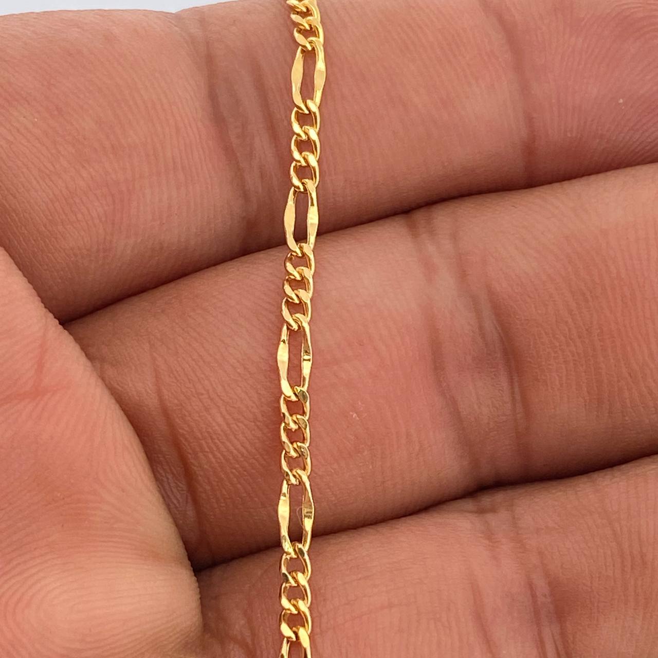 Figaro Bracelet 1.3gr / 7 1/2 in / 2.85mm 18K Gold +1 +