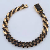 Pulso Cubano 24.45gr / 8 1/2 in / 9mm Dos Oros Amarillo Negro 18K %