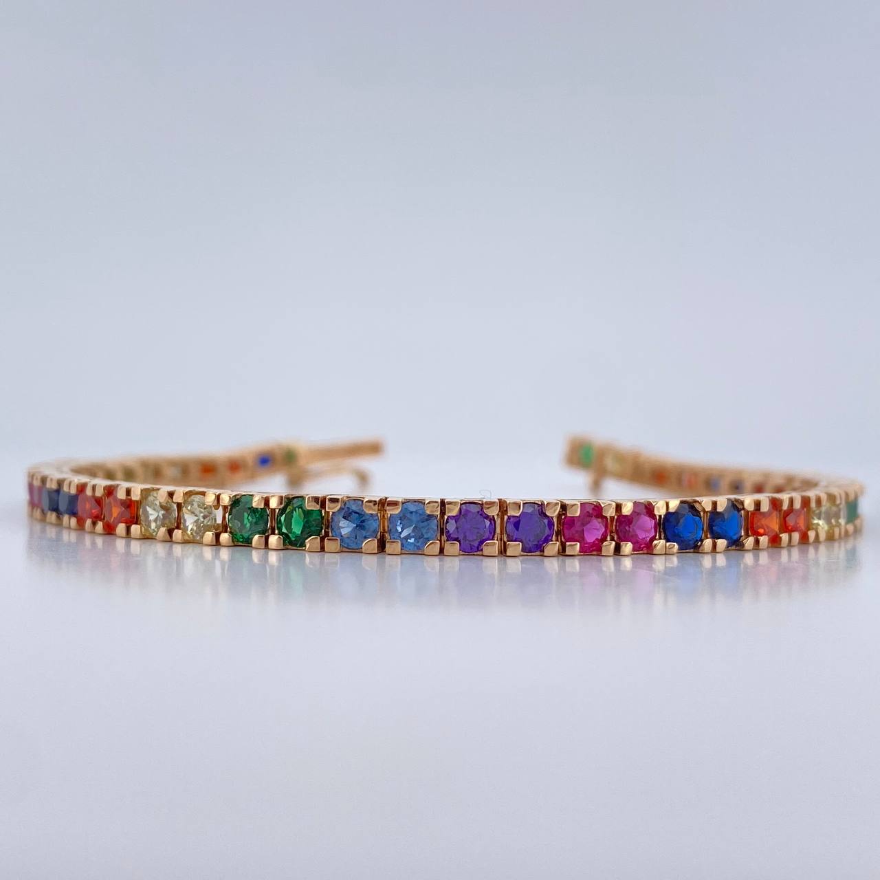 Pulso Tennis 13.9gr / 6 3/4 in / 3mm Oro Amarillo 18K %