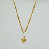 Set Cadena y Dije Lazo + Corazon 1.1gr / 15 3/4 in / 1.24mm Oro Amarillo 18K (Oferta) &