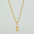 Set Cadena y Dije Lazo + Luna 1.1gr / 15 1/2 in / 1.14mm Oro Amarillo 18K (Oferta) &