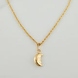Set Cadena y Dije Lazo + Luna 1.1gr / 15 1/2 in / 1.14mm Oro Amarillo 18K (Oferta) &