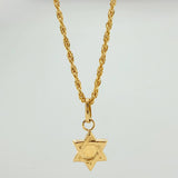 Set Cadena y Dije Lazo + Estrella David 1.05gr / 15 3/4 in / 1.09mm Oro Amarillo 18K (Oferta) &