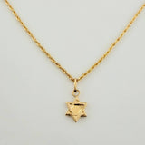 Set Cadena y Dije Lazo + Estrella David 1.4gr / 15 3/4 in / 1.39mm Oro Amarillo 18K (Oferta) !