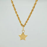 Set Cadena y Dije Lazo + Estrella 1.35gr / 15 3/4 in / 1.39mm Oro Amarillo 18K (Oferta) &