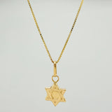 Set Cadena y Dije Veneciana + Estrella David 1.2gr / 15 3/4 in / 0.49mm Oro Amarillo 18K (Oferta) &