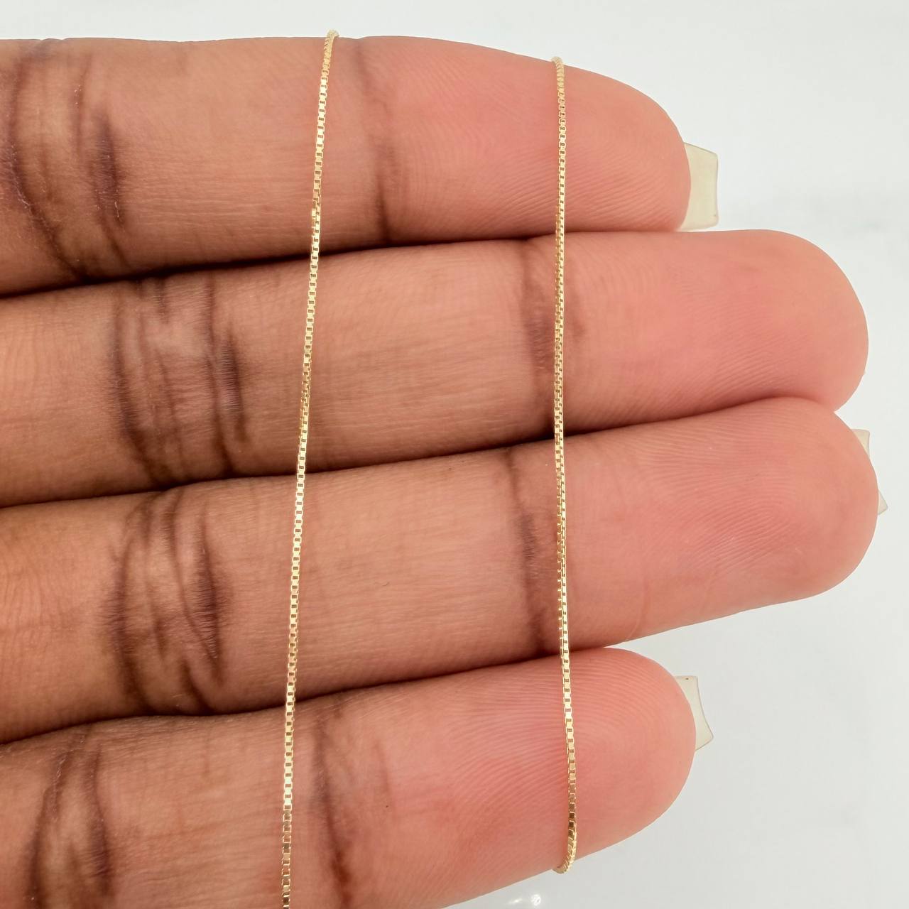 Set Cadena y Dije Veneciana + Estrella David 1.2gr / 15 3/4 in / 0.49mm Oro Amarillo 18K (Oferta) &