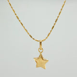 Set Cadena y Dije Morse + Estrella 1.85gr / 17 3/4 in / 0.73mm Oro Amarillo 18K (Oferta) &