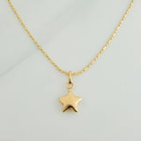Set Cadena y Dije Morse + Estrella 1.85gr / 17 3/4 in / 0.73mm Oro Amarillo 18K (Oferta) &