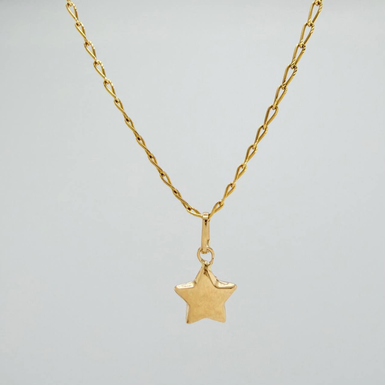 Set Cadena y Dije Espiga + Estrella  2gr / 18 in / 1.21mm Oro Amarillo 18K (Oferta) &