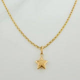Set Cadena y Dije Espiga + Estrella  2gr / 18 in / 1.21mm Oro Amarillo 18K (Oferta) &
