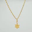 Set Cadena y Dije Espiga + Estrella David 1.95gr / 17 3/4 in / 1.22mm Oro Amarillo 18K (Oferta) &