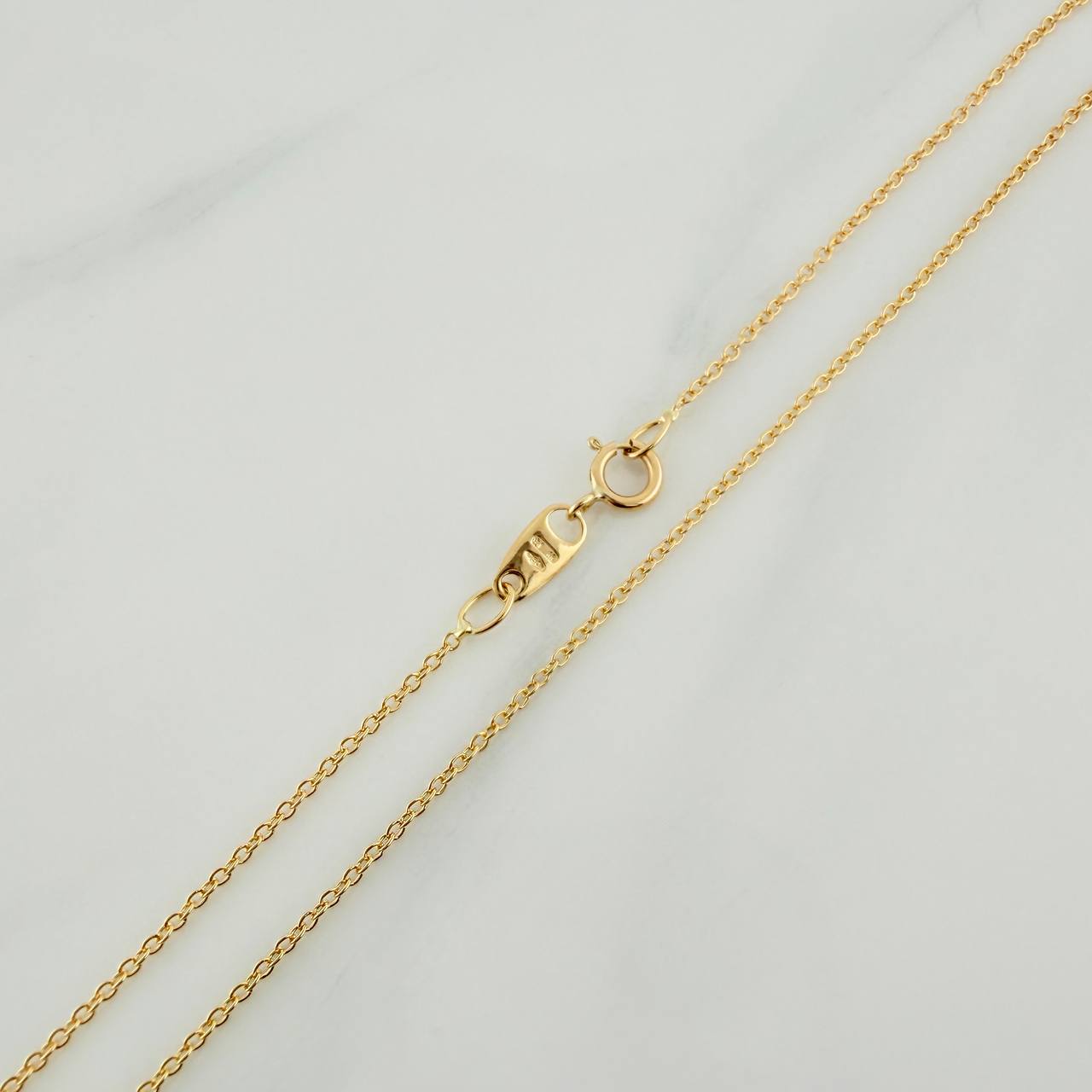 Set Cadena y Dije Aro Seguido + Corazon 1.55gr / 17 3/4 in / 0.96mm Oro Amarillo 18K (Oferta) &
