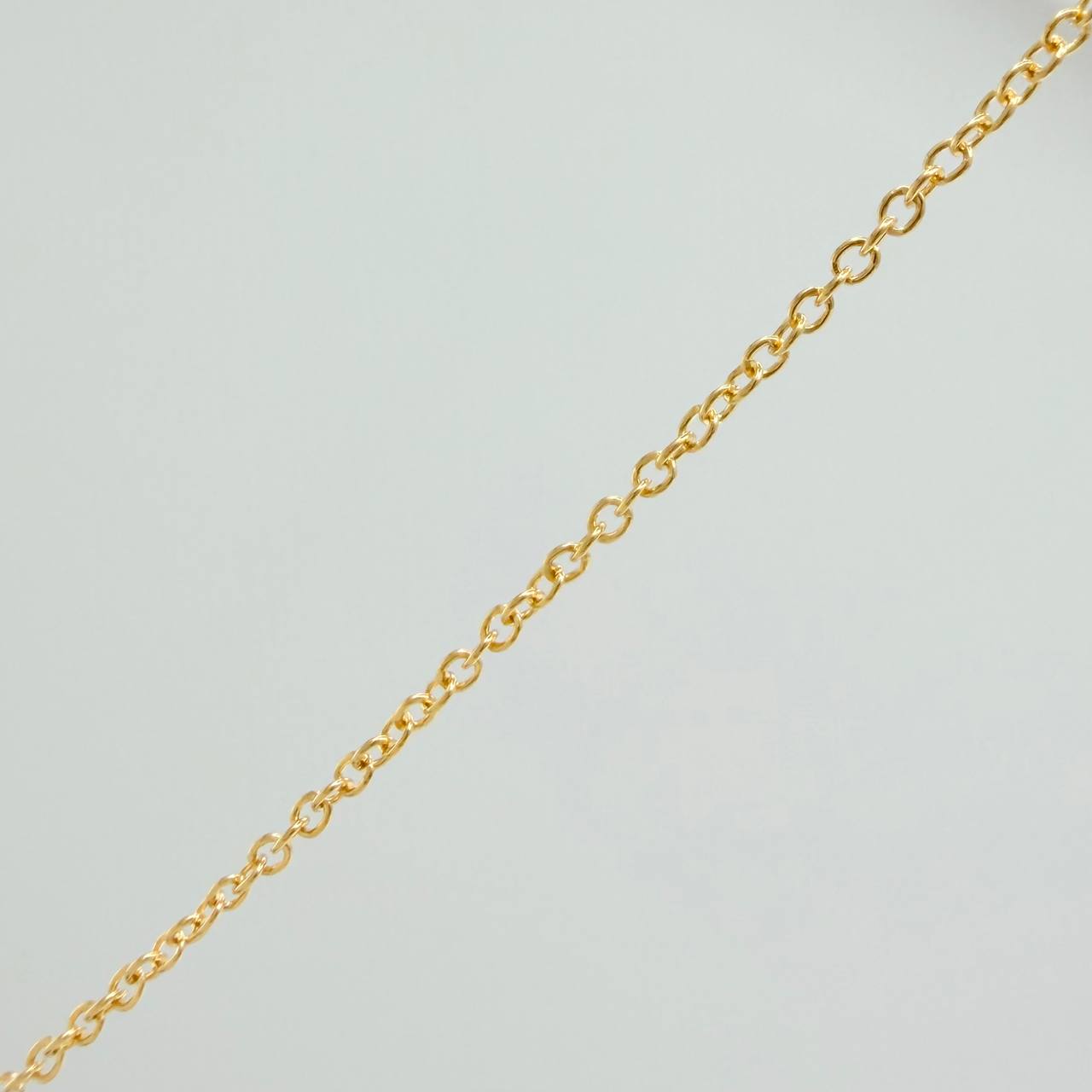 Set Cadena y Dije Aro Seguido + Luna 1.65gr / 18 in / 1mm Oro Amarillo 18K (Oferta) &