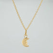 Set Cadena y Dije Aro Seguido + Luna 1.65gr / 18 in / 1mm Oro Amarillo 18K (Oferta) &