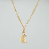 Set Cadena y Dije Aro Seguido + Luna 1.65gr / 18 in / 1mm Oro Amarillo 18K (Oferta) &