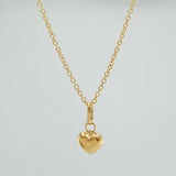 Set Cadena y Dije Aro Seguido + Corazon 1.55gr / 17 3/4 in / 0.96mm Oro Amarillo 18K (Oferta) &