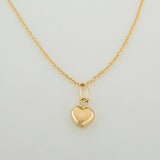 Set Cadena y Dije Aro Seguido + Corazon 1.55gr / 17 3/4 in / 0.96mm Oro Amarillo 18K (Oferta) &