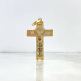 Pendant Cruz Rosario Milagrosa 5.75gr / 4.9cm / Colored Zircons Yellow Gold