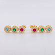 Stud Earrings Halo Dense 3.5g / in / 17.5mm Yellow Gold 18K