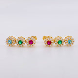 Stud Earrings Halo Dense 3.5g / in / 17.5mm Yellow Gold 18K