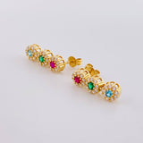 Stud Earrings Halo Dense 3.5g / in / 17.5mm Yellow Gold 18K