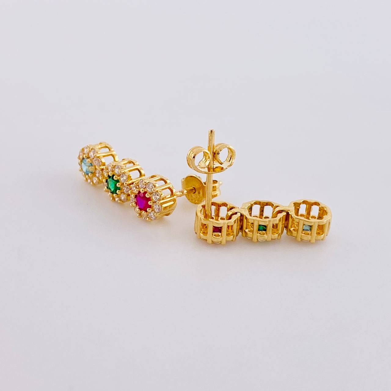 Stud Earrings Halo Dense 3.5g / in / 17.5mm Yellow Gold 18K