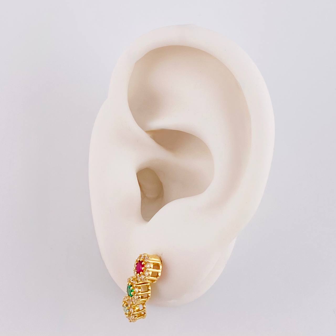 Stud Earrings Halo Dense 3.5g / in / 17.5mm Yellow Gold 18K
