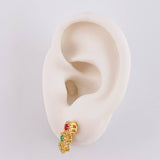 Stud Earrings Halo Dense 3.5g / in / 17.5mm Yellow Gold 18K