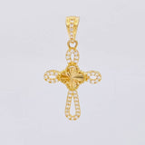 Dije Cruz Trébol Diamantado 1.8g / 1 1/4 in Oro Amarillo 18K