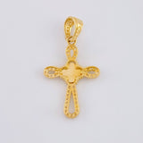 Dije Cruz Trébol Diamantado 1.8g / 1 1/4 in Oro Amarillo 18K