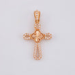 Dije Cruz Trébol Diamantado 1.75g / 1 1/4 in Oro Rosa 18K