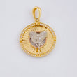 Dije Circulo San Miguel 4.5g / 1 1/4 in Dos Oros Amarillo Blanco 18K