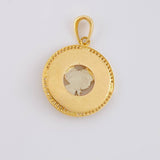 Dije Circulo San Miguel 4.5g / 1 1/4 in Dos Oros Amarillo Blanco 18K