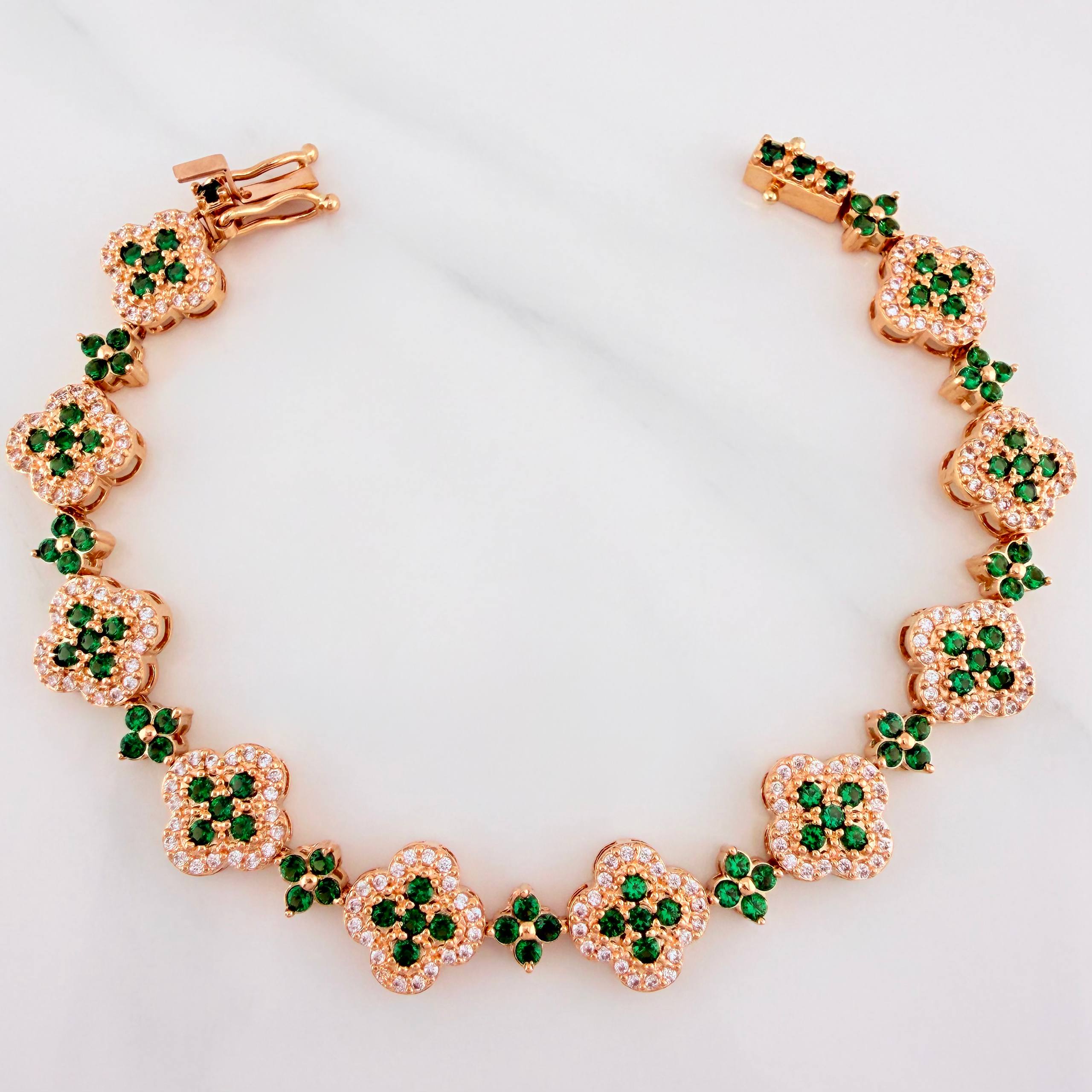 Clover Bracelet Flowers 15.3 g / 7 in / 9.83 mm Yellow Gold 18K