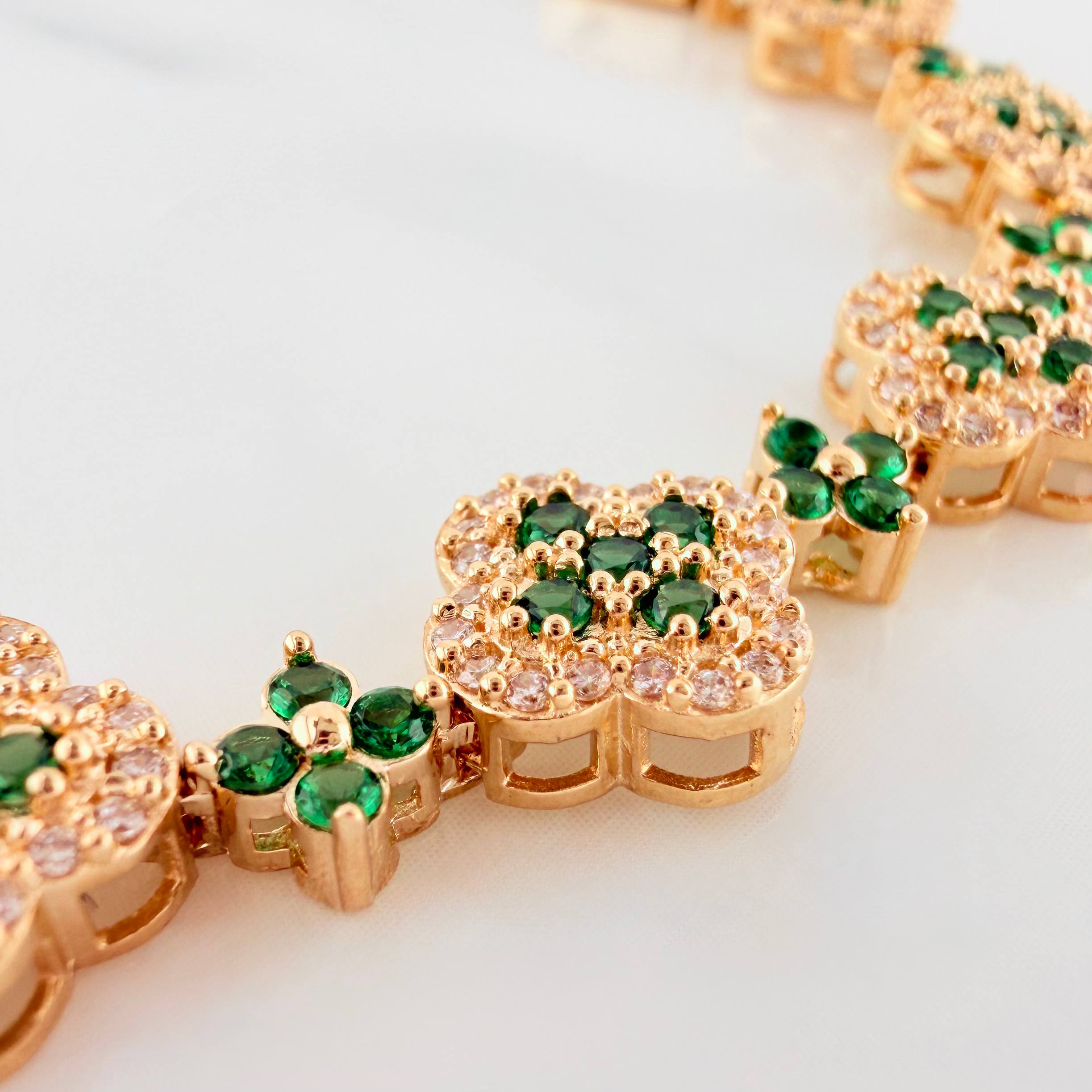 Clover Bracelet Flowers 15.3 g / 7 in / 9.83 mm Yellow Gold 18K