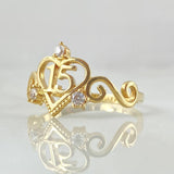 Ring 15s Twisted Crown 1.95gr / Size 6 1/2 / 18K Gold