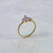 Crown Ring 1.8gr / T4 1/2 / White-Purple Zircons Yellow Gold