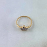 Crown Ring 1.8gr / T4 1/2 / White-Purple Zircons Yellow Gold
