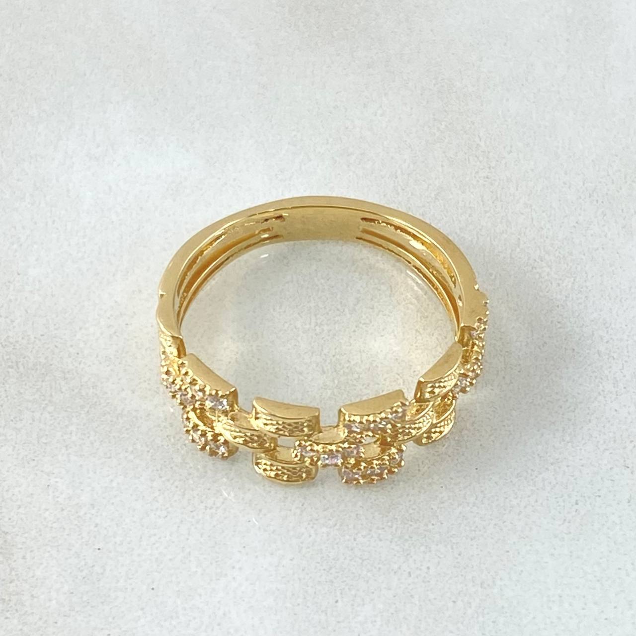 Rustic Interlaced Strap Ring 4.15gr / Size 8 1/4 / 18K Gold