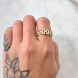 Rustic Interlaced Strap Ring 4.15gr / Size 8 1/4 / 18K Gold