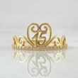 Ring 15s Swan Crown 1.8gr / Size 6 3/4 / 18K Gold