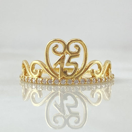 Ring 15s Swan Crown 1.8gr / Size 6 3/4 / 18K Gold