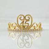 Ring 15s Swan Crown 1.8gr / Size 6 3/4 / 18K Gold